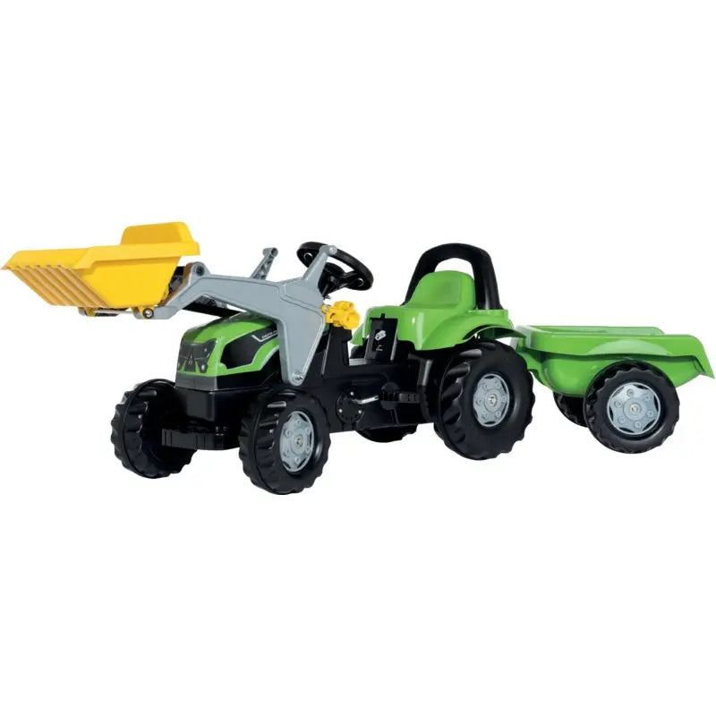 rolly Kid Deutz Agro Plus Trettraktor mit Frontlader & Anhänger – Seitenansicht