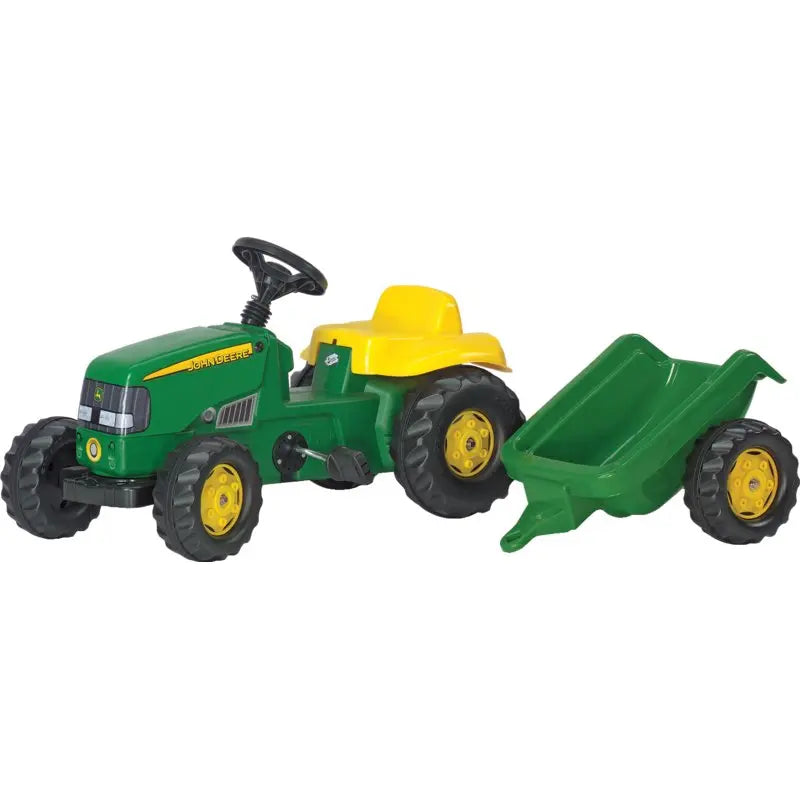 rolly Kid John Deere Trettraktor mit Anhänger in grün-gelb für Kinder ab 2,5 Jahren