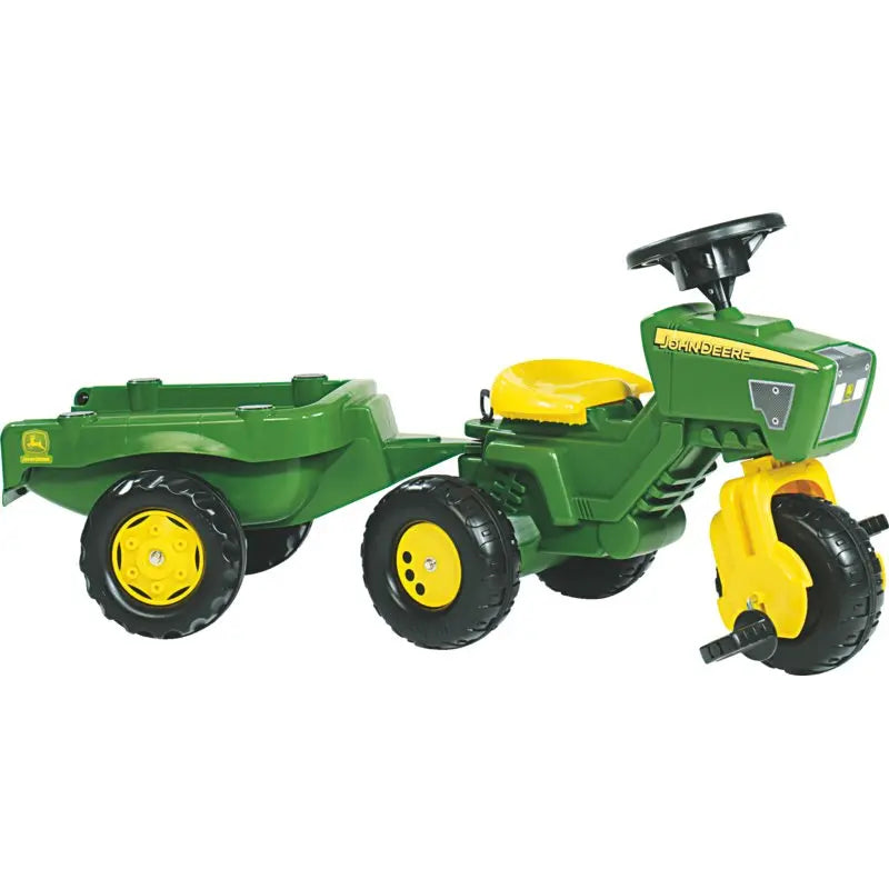 Rolly Toys Minitrac John Deere 052769 mit Anhänger – grünes Rutschfahrzeug für Kinder ab 2 Jahren