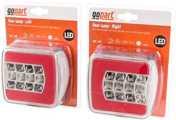 Rückleuchte LED, rechteckig, 12/24V, 98,8x106,5x35mm passend für Universal