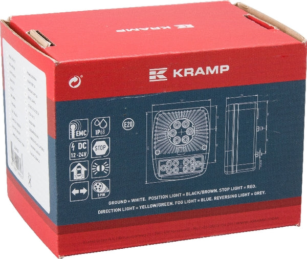 Rücklicht multifunktional quadratisch 5 pins LED 12-24V passend für Universal