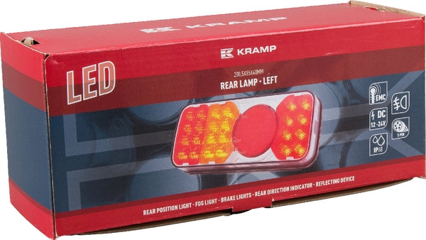 Rücklicht multifunktional Rechteck 5 pins links LED 12-24V passend für Universal