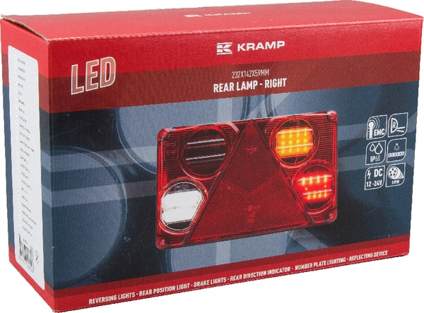 Rücklicht multifunktional Rechteck 5 pins rechts LED 12-24V passend für Universal