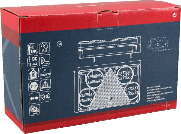 Rücklicht multifunktional Rechteck 5 pins rechts LED 12-24V passend für Universal