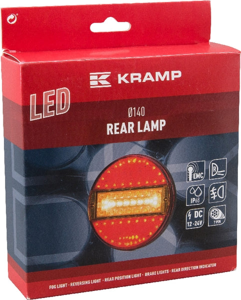 Rücklicht multifunktional rund 7 pins LED 12-24V passend für Universal