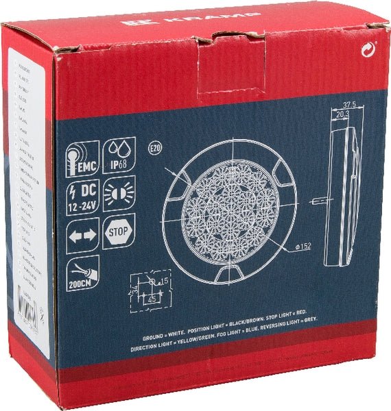 Rücklicht multifunktional rund silber LED 12-24V passend für Universal
