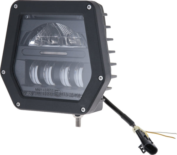 Scheinwerfer LED, 40/70W, quadratisch, 10/30V, 181x173x97mm, Delphi Stecker, Fernlicht/Abblendlicht, symmetrisches Licht, geeignet für John Deere