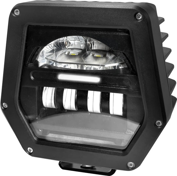 Scheinwerfer LED, 40/70W, quadratisch, 10/30V, 181x173x97mm, Delphi Stecker, Fernlicht/Abblendlicht, symmetrisches Licht, geeignet für John Deere