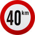 Schild 40 km PVC