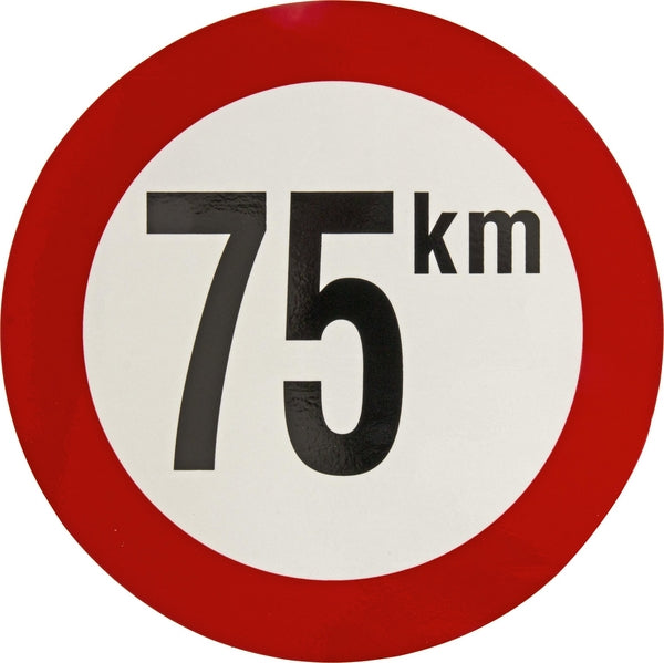 Schild 75 km PVC