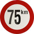 Schild 75 km PVC