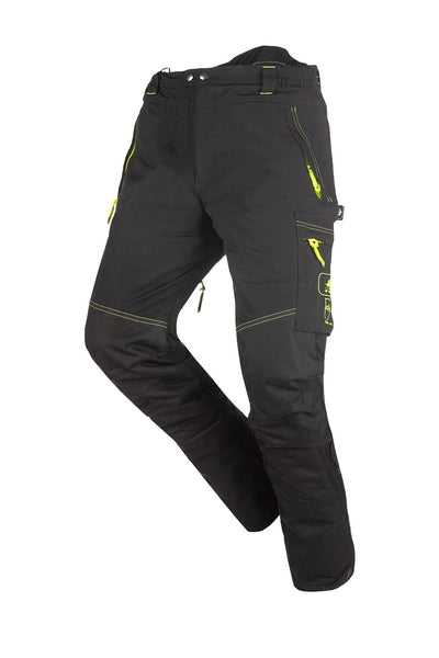 Schnittschutzhose wasserabweisend, 2XL, Hi-Vis, schwarz, SIP