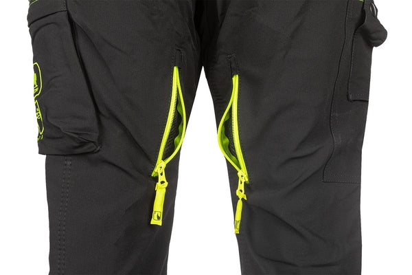 Schnittschutzhose wasserabweisend, 2XL, Hi-Vis, schwarz, SIP