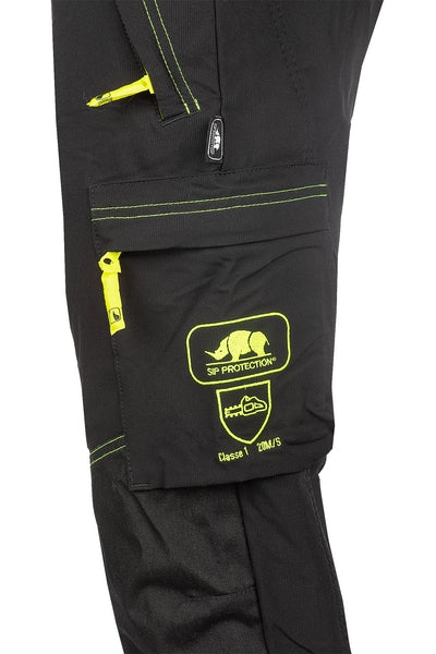 Schnittschutzhose wasserabweisend, L, Hi-Vis, schwarz, SIP