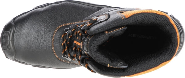 Schnittschutzstiefel, Größe 50/UK 50, Schwarz/Orange, Eco Hunter Basic, Lupriflex, 1 Paar