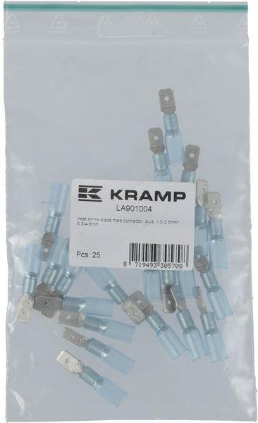 Schrumpfschlauchstecker, blau, 1.5-2.5mm², 6.3x4.8mm
