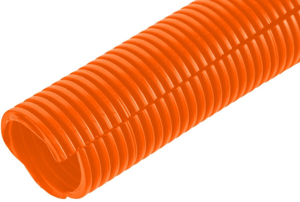 Schutzschlauch 28mm 25m flexibel gewellt, offen, orange, Preis pro Meter