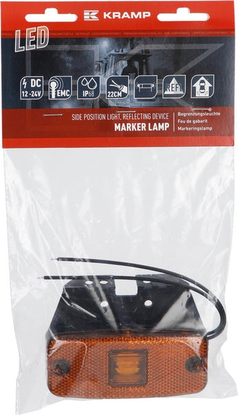 Seitenmarkierungsleuchte mit Kabelanschluss mit Halter LED 12-24V passend für Universal