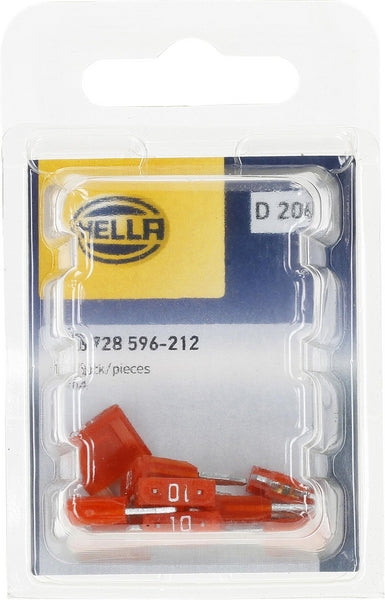 Sicherung, Stecksicherung, Mini, 10A, Rot, 16.3mm, 10Stk., Hella