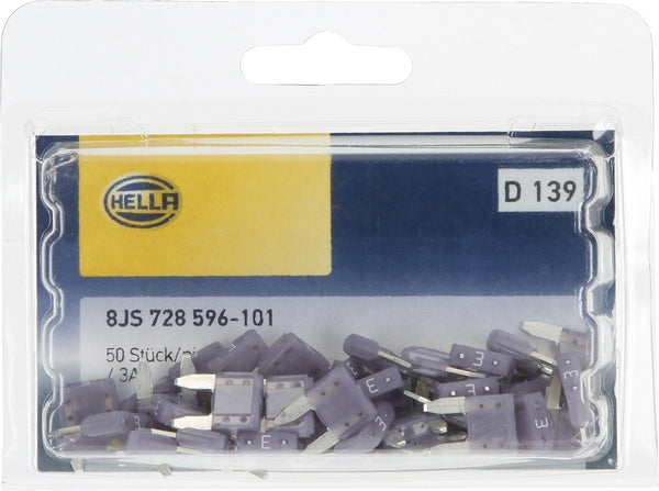 Sicherung, Stecksicherung, Mini, 3A, 10.90mm, 50Stk., Hella
