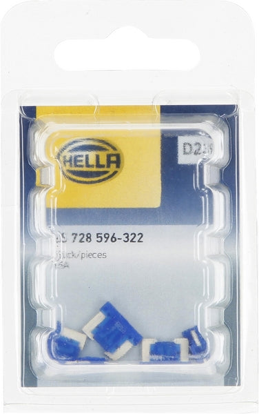 Sicherung, Stecksicherung, Mini, niedrig, 15A, Blau, 8.4mm, 5Stk., Hella