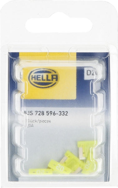 Sicherung, Stecksicherung, Mini, niedrig, 20A, Bernstein, 8.4mm, 5Stk., Hella