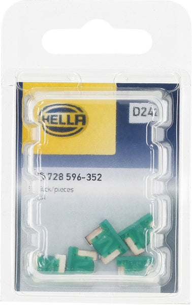 Sicherung, Stecksicherung, Mini, niedrig, 30A, Grün, 8.4mm, 5Stk., Hella