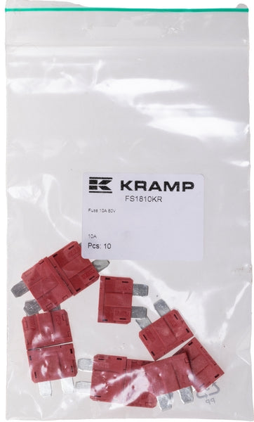 Sicherung, Stecksicherung, Standard, 10A, Rot, 19mm, 10Stk.