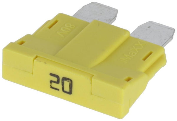Sicherung, Stecksicherung, Standard, 20A, Gelb, 19mm, 10Stk.