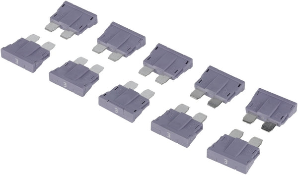 Sicherung, Stecksicherung, Standard, 3A, Violett, 19mm, 10Stk.