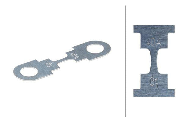 Sicherung, Streifen, 40A, Silber, 42mm, 10Stk., Hella