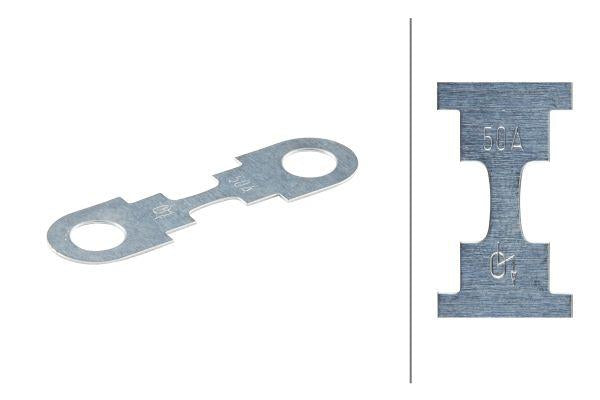 Sicherung, Streifen, 50A, Silber, 42mm, 10Stk., Hella