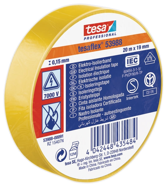 TESA Isolierband, gelb, 20 m x 19 mm TesaFLEX®
