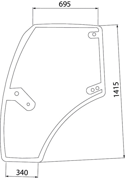 Türglas links passend für Deutz-Fahr 0.012.1433.0/20