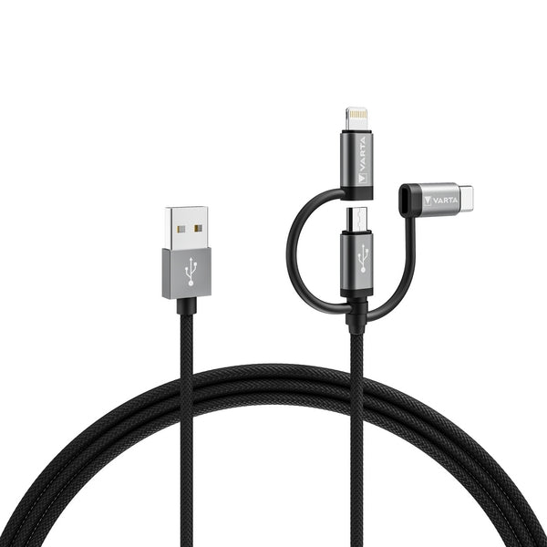 VARTA Consumer Batteries Kabel Micro USB, USB Typ C, Lightning