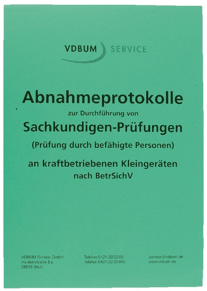VDBUM Prüfprotokoll-Kleingeräte