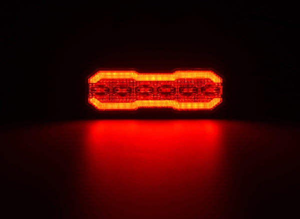 Warnblinkleuchte / Schlussleuchte LED, rechteckig, 12/24V, orange/rot, 129x41x14mm, 12/42 LEDs passend für Universal