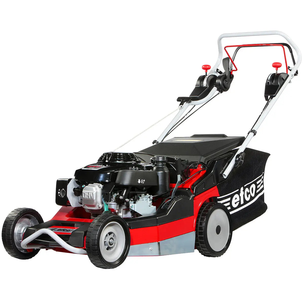 efco MR 55 HXF 8203989E1G – Aluminiumdeck und 80-Liter-Grasfangkorb im Detail